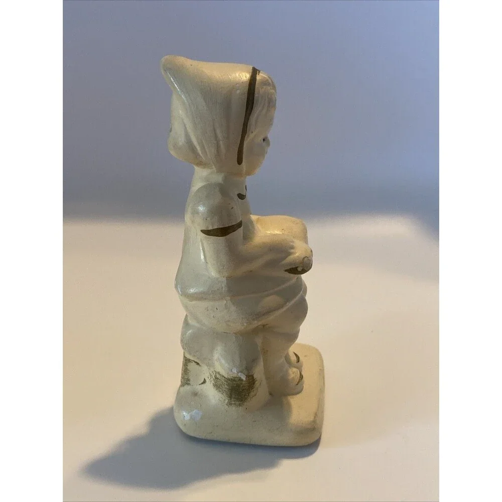 Vintage Chalkware Figurine Girl Reading Sitting on Bench Coventry Ware 3187